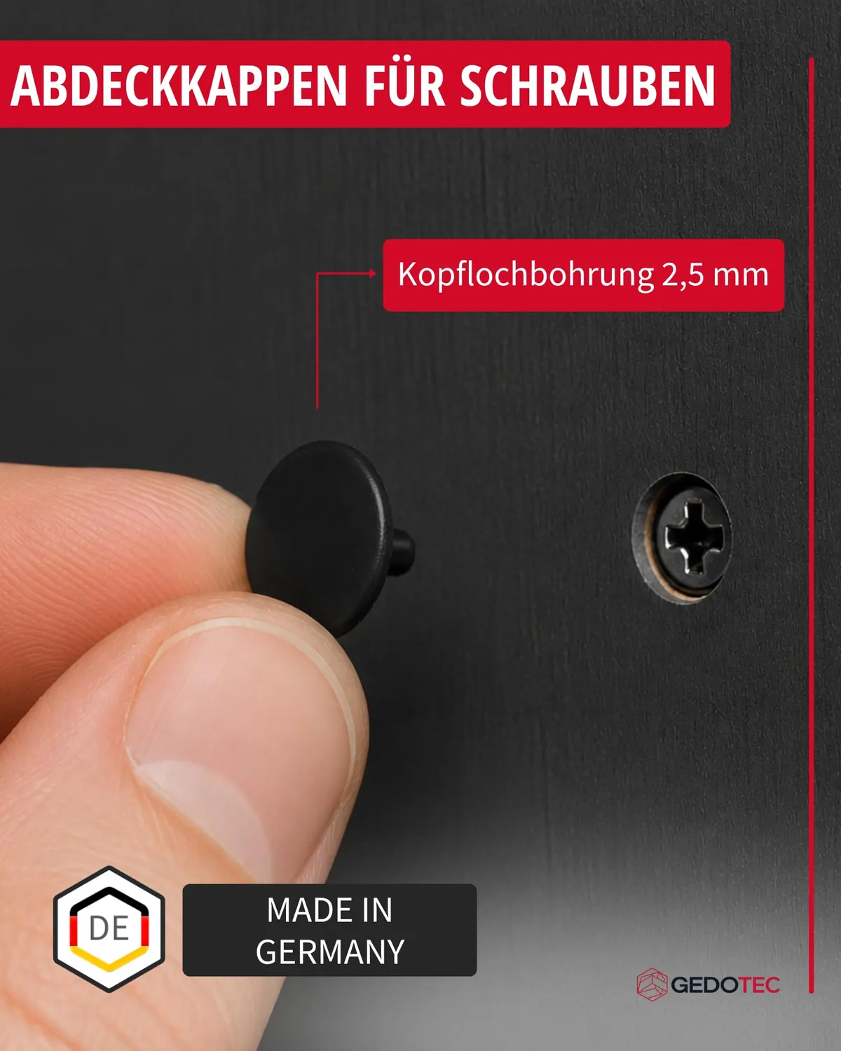 Gedotec Tappi Viti Ciliegio Ø12 mm 20 Pezzi PZ2