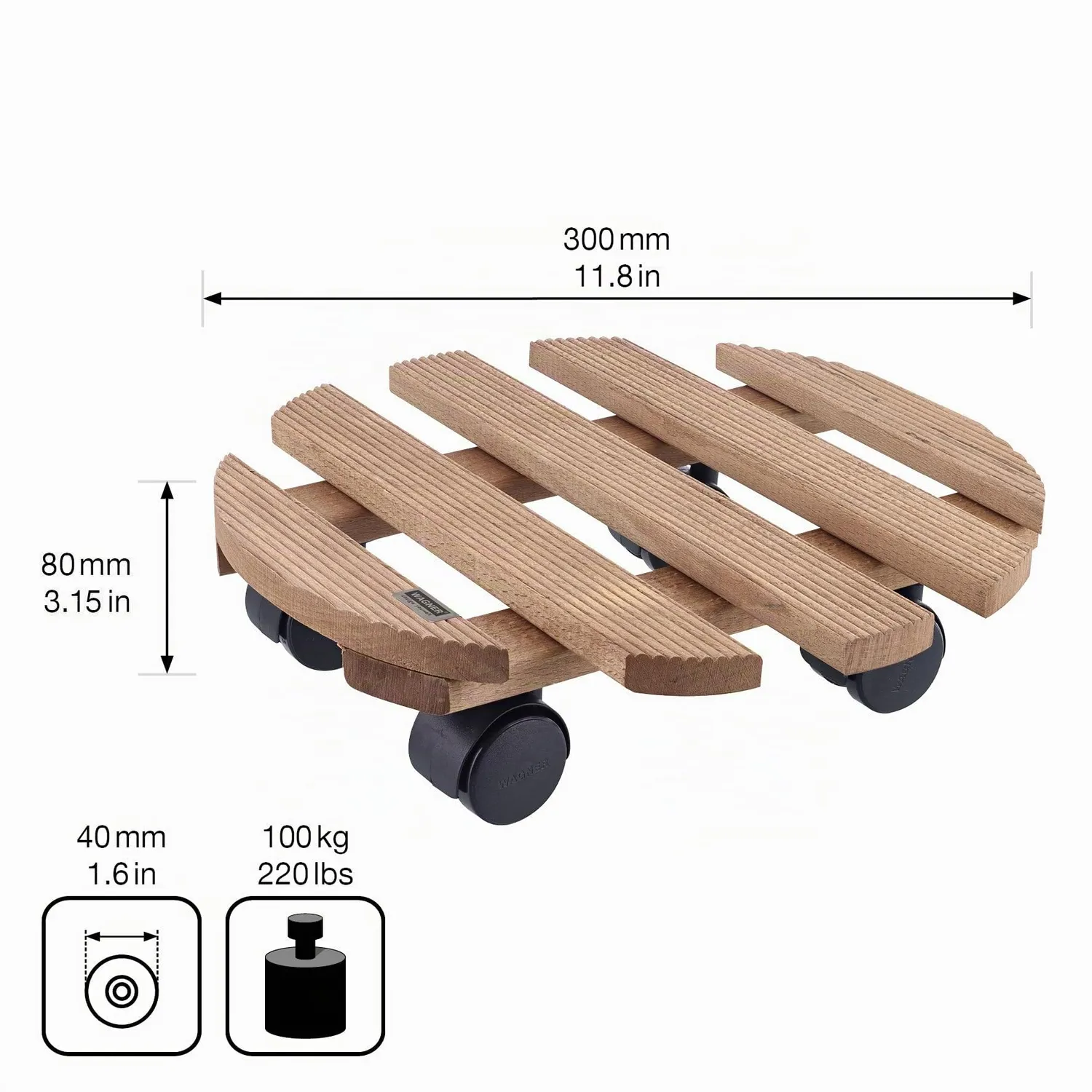 Wagner Country carrello piante Ø30 cm palissandro