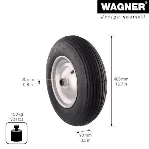 WAGNER 04940001 ruota pneumatica 400 mm rulli