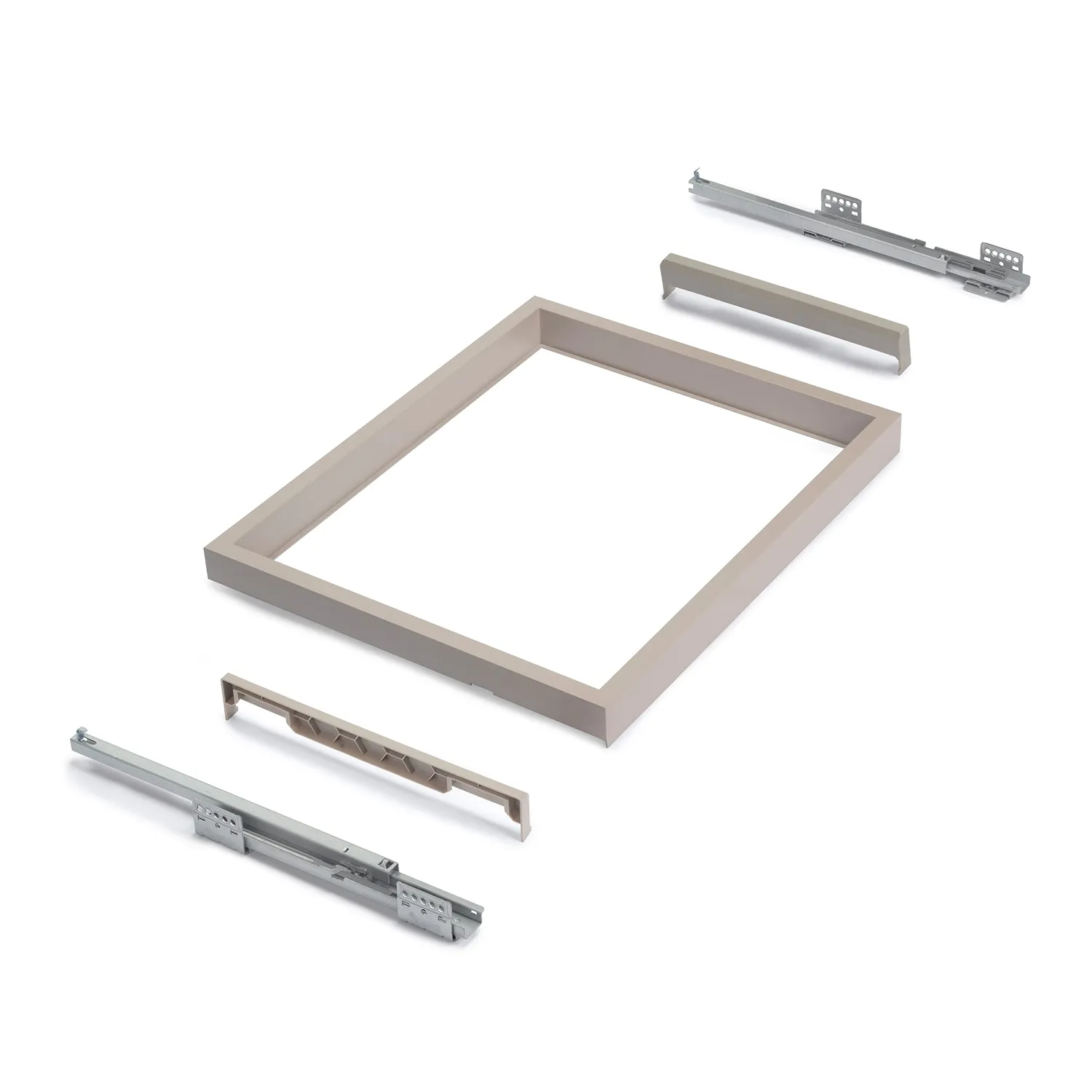 Emuca kit portapantaloni 7 aste M90 grigio pietra soft-close 2 vassoi