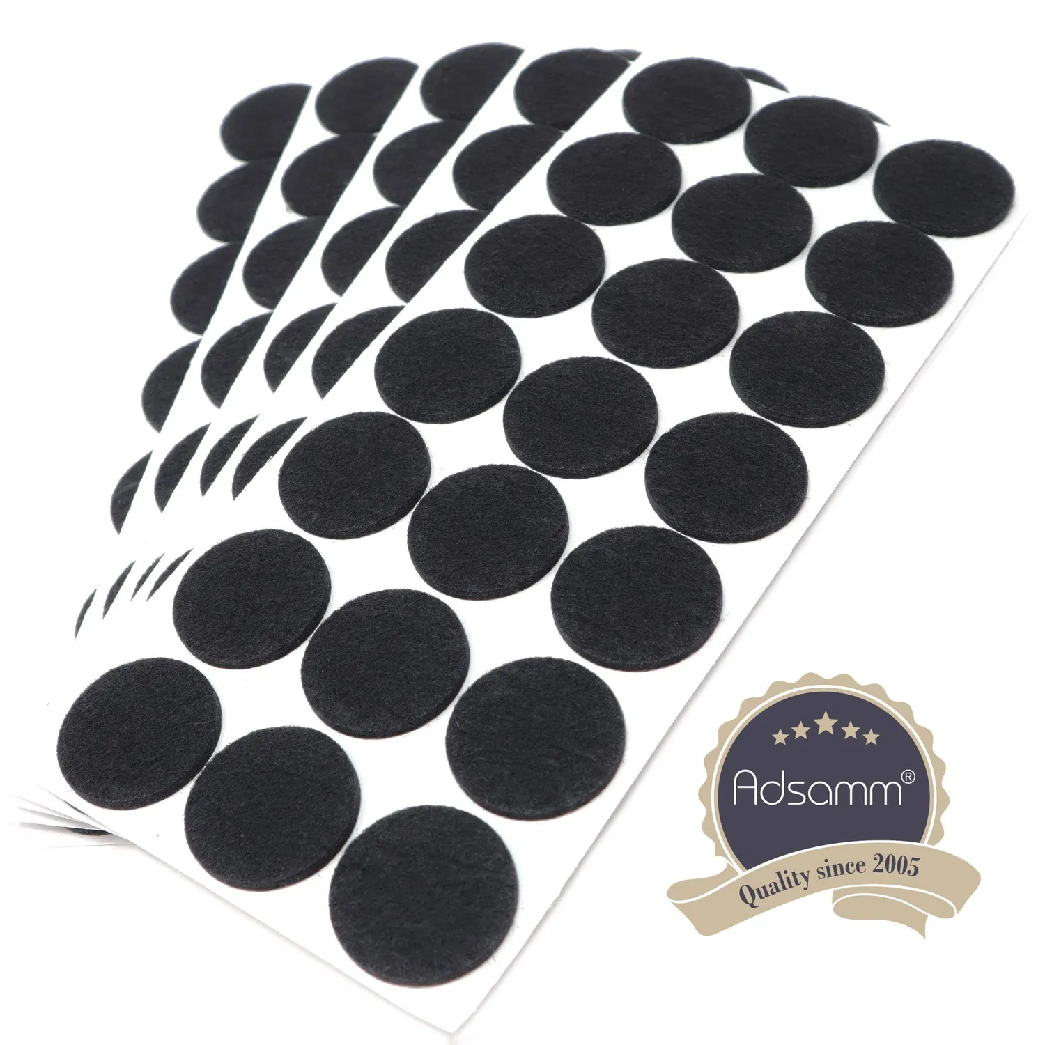 Adsamm feltrini tondi 30 mm 105 pezzi neri