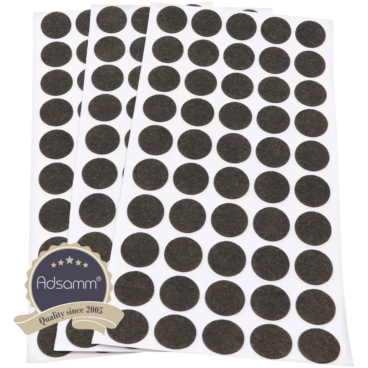Adsamm Feltrini Autoadesivi ø 20 mm Marroni 150 Pezzi Ultrasottili
