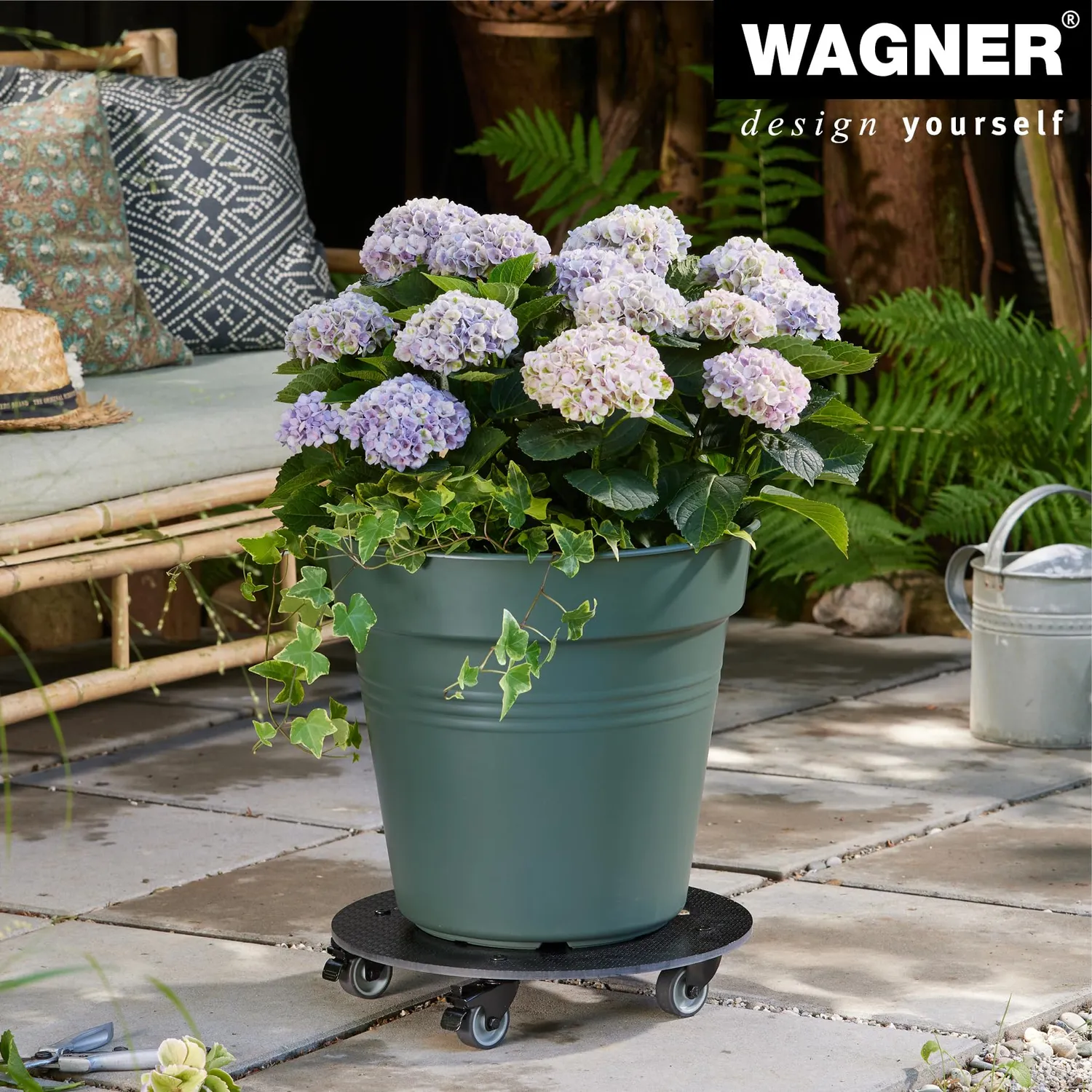 Wagner HPL GH 0630 sottovaso con ruote Ø 38 cm 100 kg nero