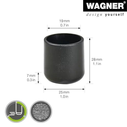 Wagner EH 0619 tappi per tubi 4 pezzi Ø19/25 mm neri scorrevoli