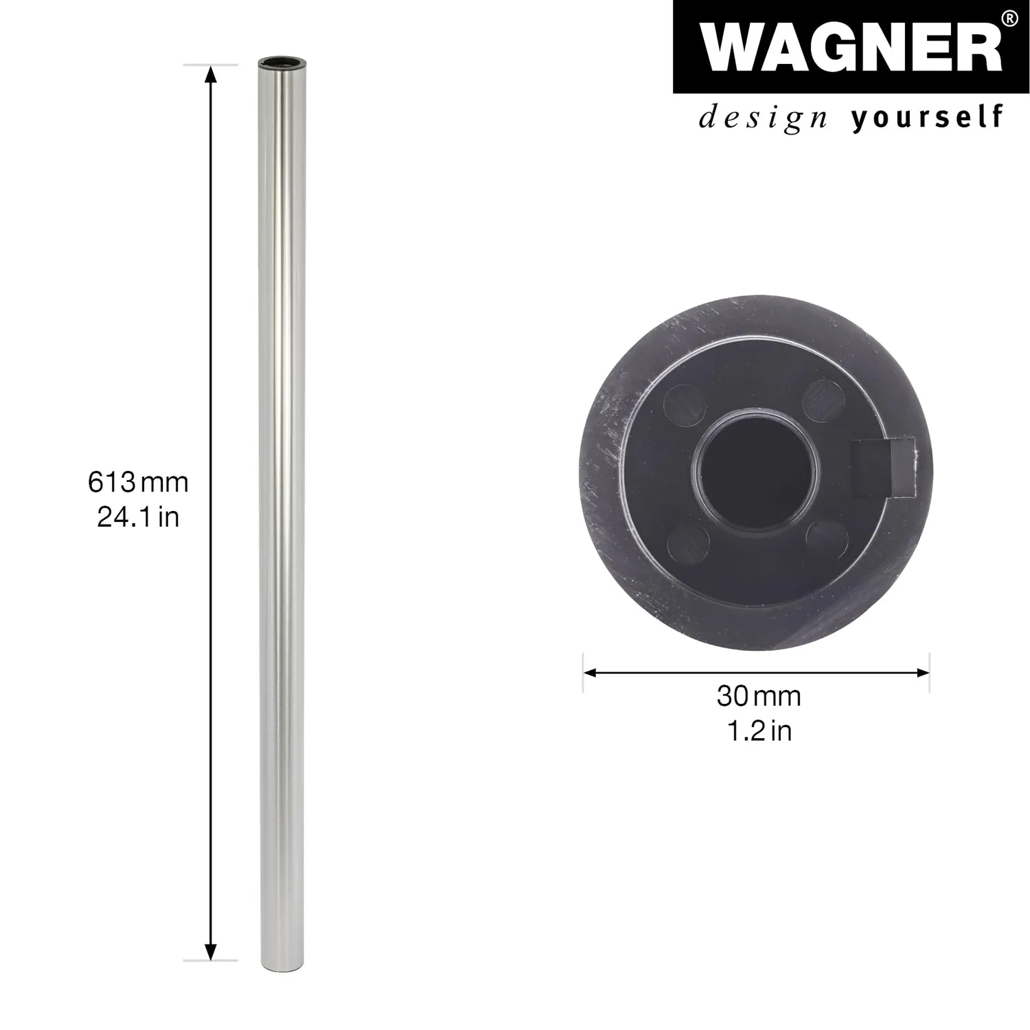 WAGNER TENO ST 1162 tubo mobile 30x613 mm inox 1 pz
