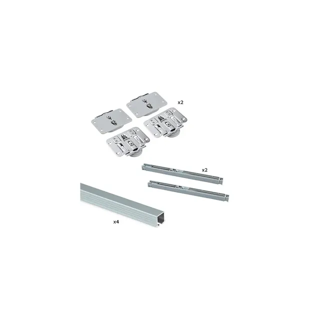 Emuca kit ante scorrevoli incassato 30 kg anodizzato