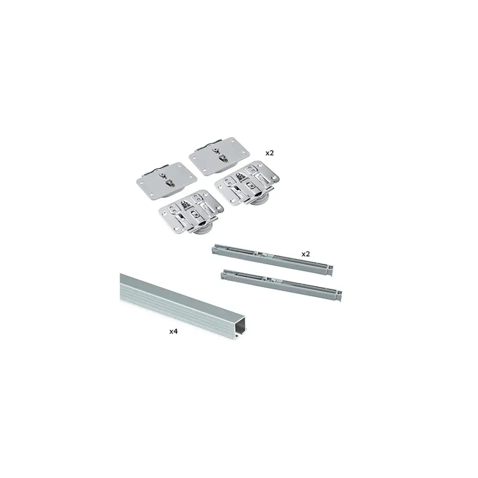Emuca kit ante scorrevoli incassato 30 kg anodizzato