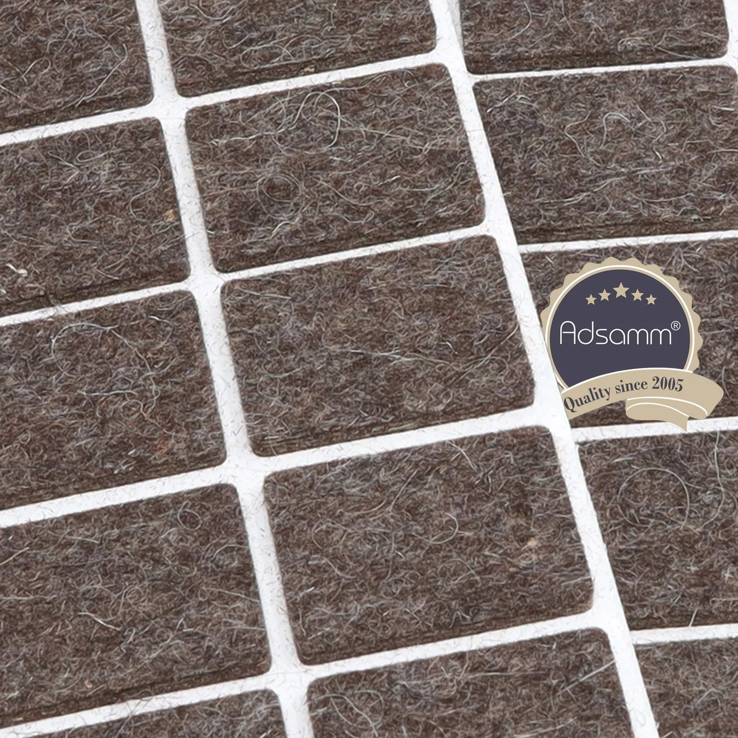Adsamm Quality 25x35 mm feltrini autoadesivi 72 pezzi marrone lana
