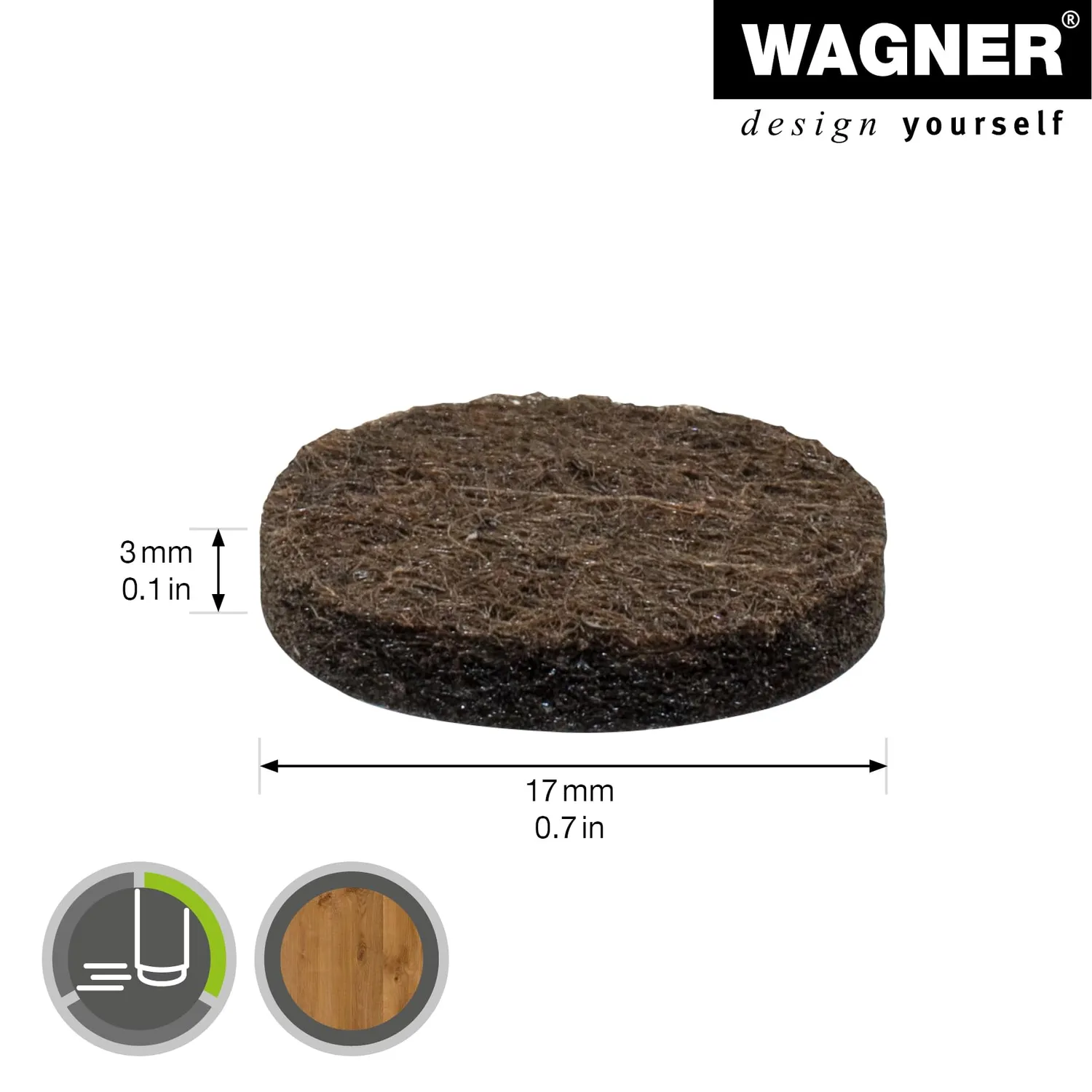 Wagner 15131799 feltrini Ø17 mm 24 pezzi marroni