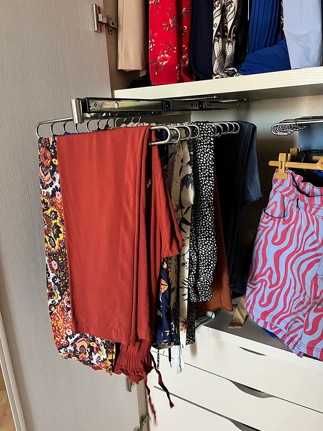 Emuca porta pantaloni estraibile 11 aste pietra