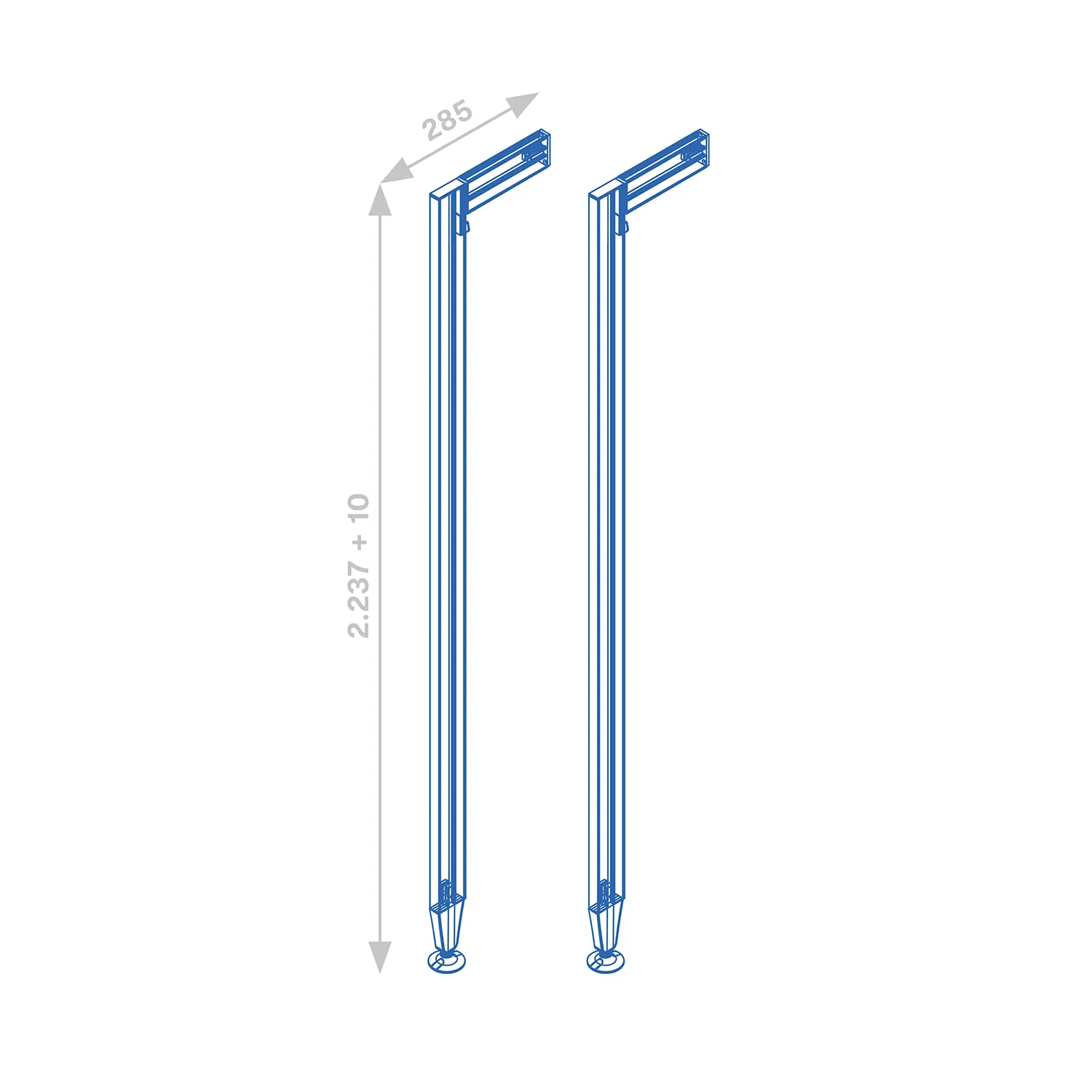 Emuca Zero kit struttura 1 vano grigio pietra
