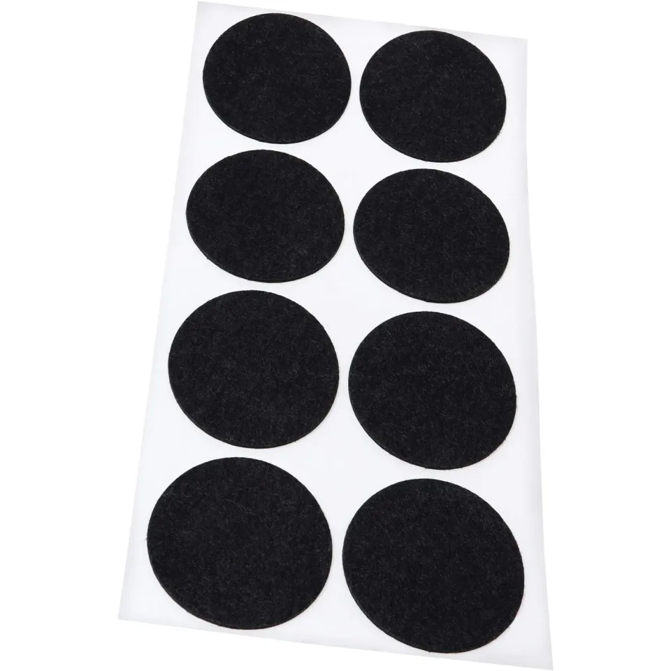 Adsamm feltrini ultrasottili ø 50 mm neri 8 pezzi 1,5 mm