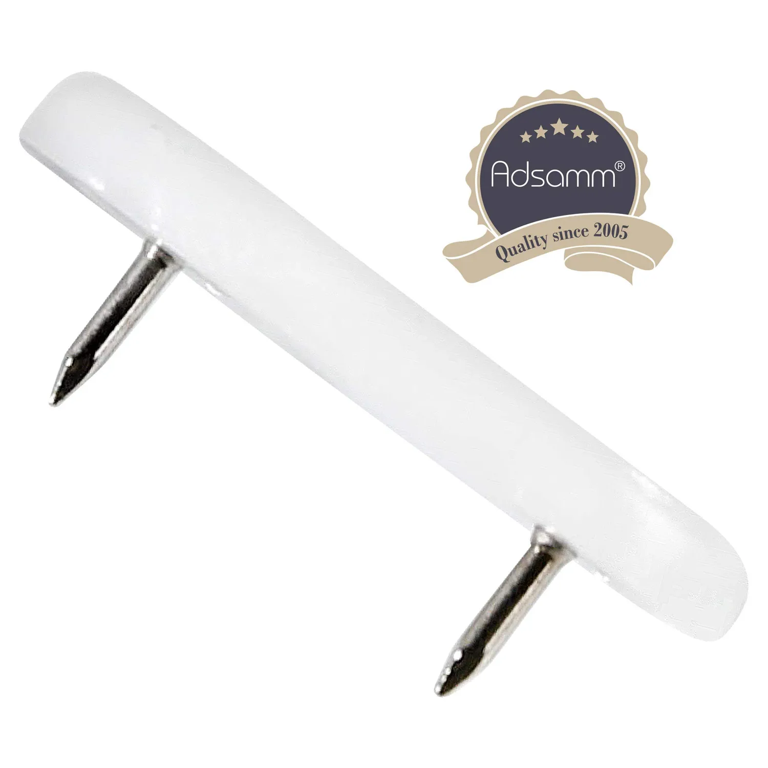 Adsamm Scivoli Plastica 18x44 mm Bianchi 100 Pezzi con Chiodi