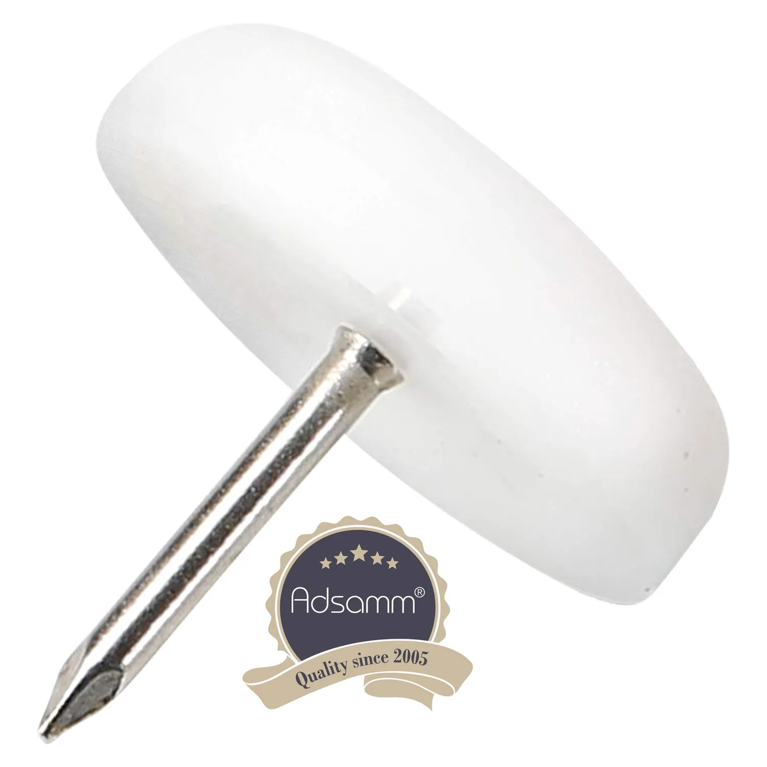 Adsamm PG-N-WH-22 feltrini con chiodo 100 pz Ø22 mm bianchi