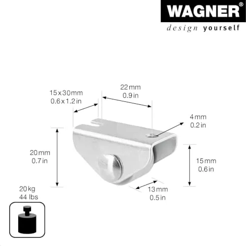WAGNER Design RO 0754 rotellina grigia 15 mm 1 pz morbida