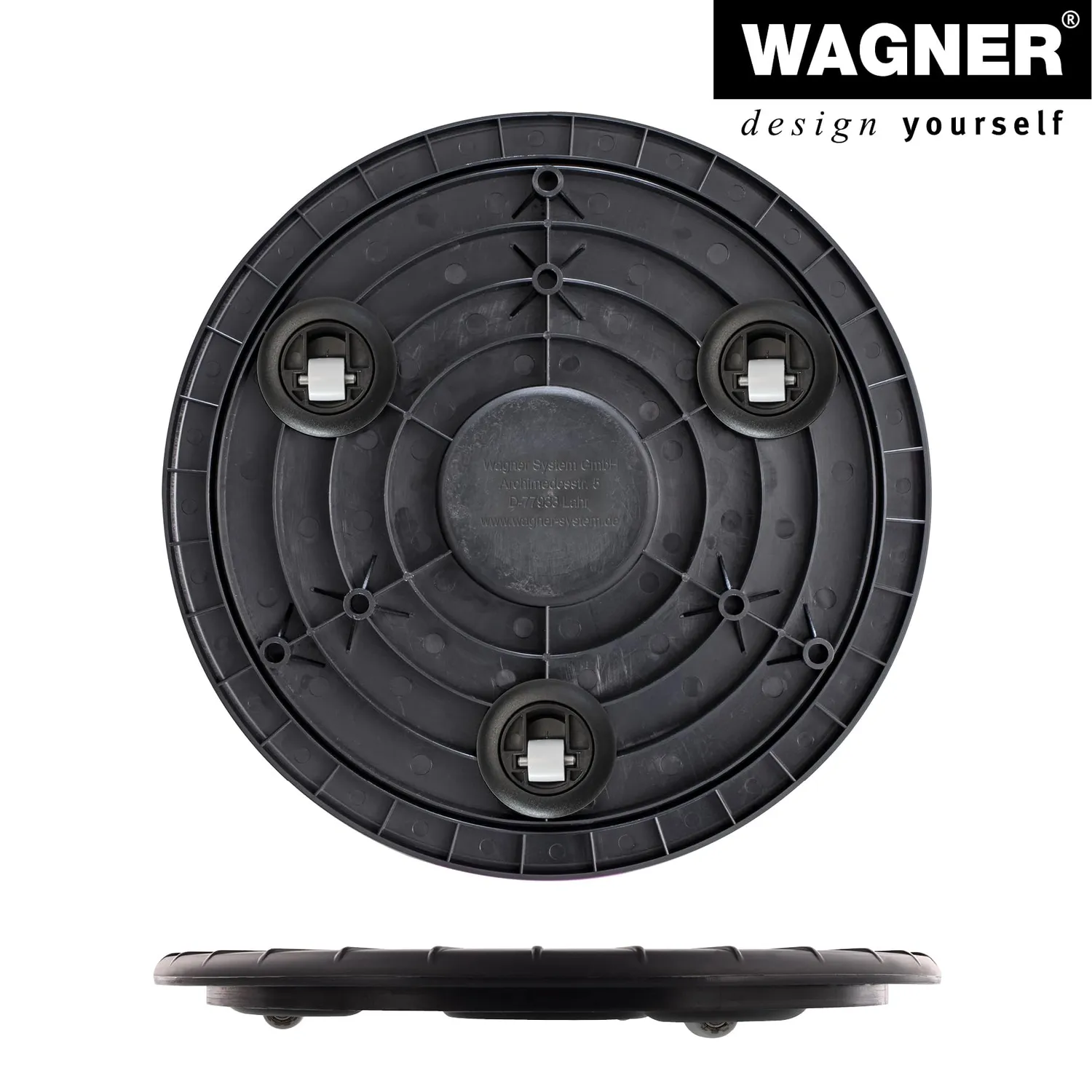 Wagner Ultraflat Sottovaso Ø30 cm Nero 100 kg
