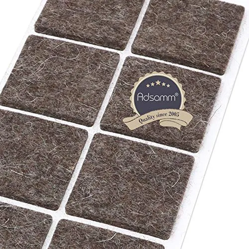 Adsamm feltrini lana 40x40 mm marroni 12 pezzi 3 mm