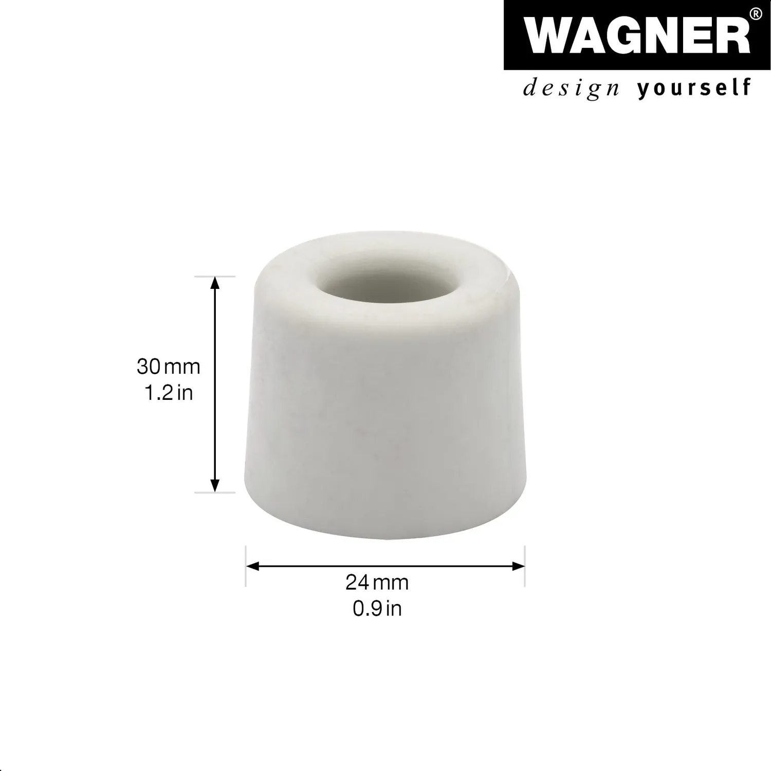 Wagner Vulkano Small fermaporta gomma grigio D30 mm