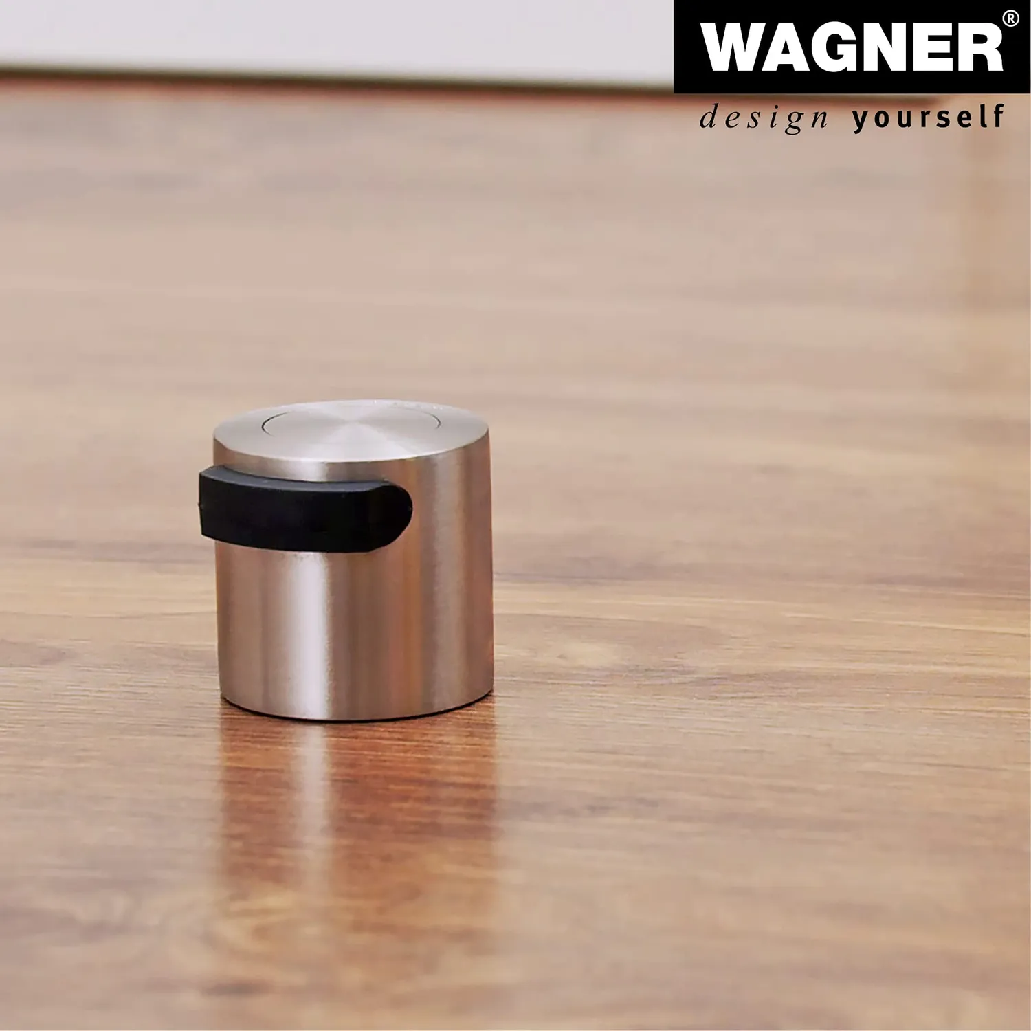 Wagner Fermaporta Pavimento Avvitare Ø 38 mm Effetto Inox