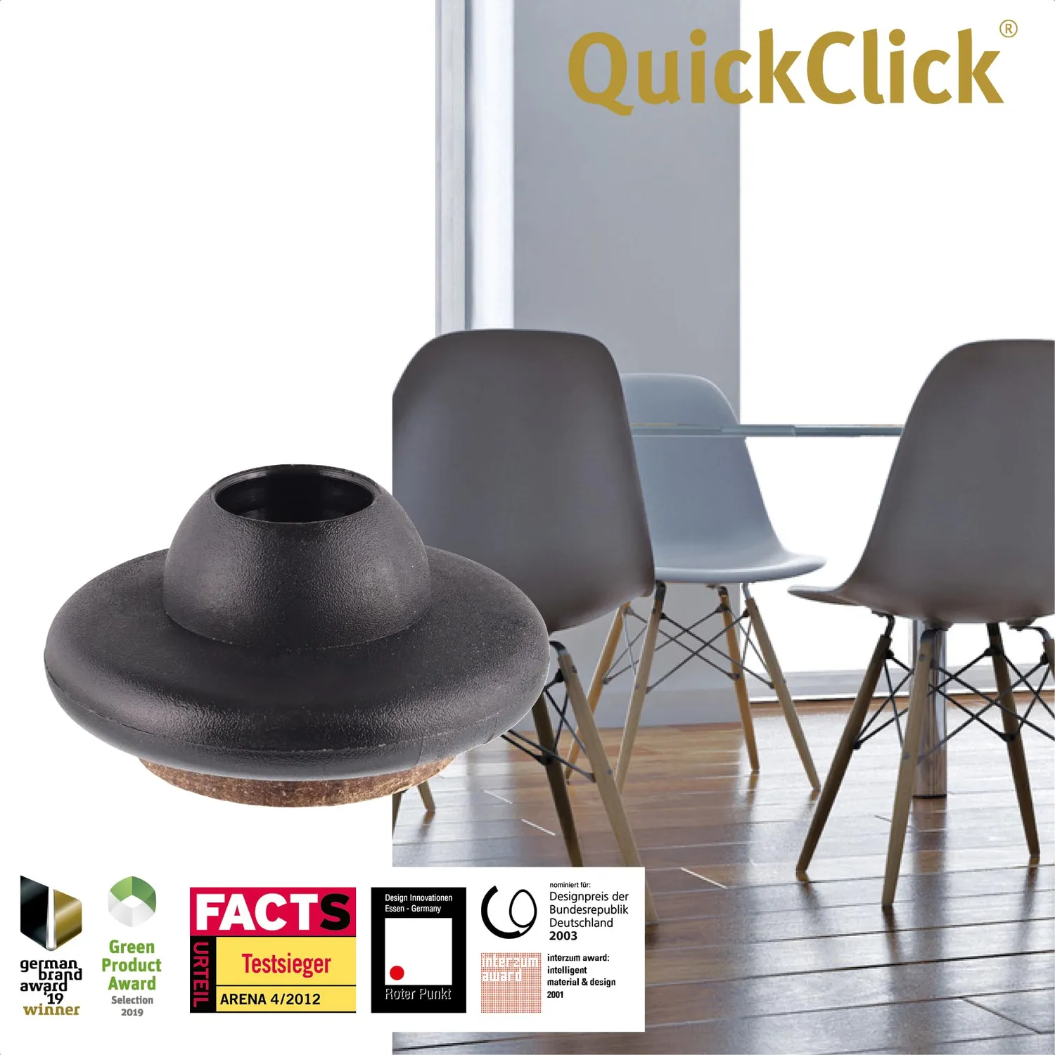 Wagner QuickClick feltrini sedie Ø30 set 4 pz fibra SYNO Vitra