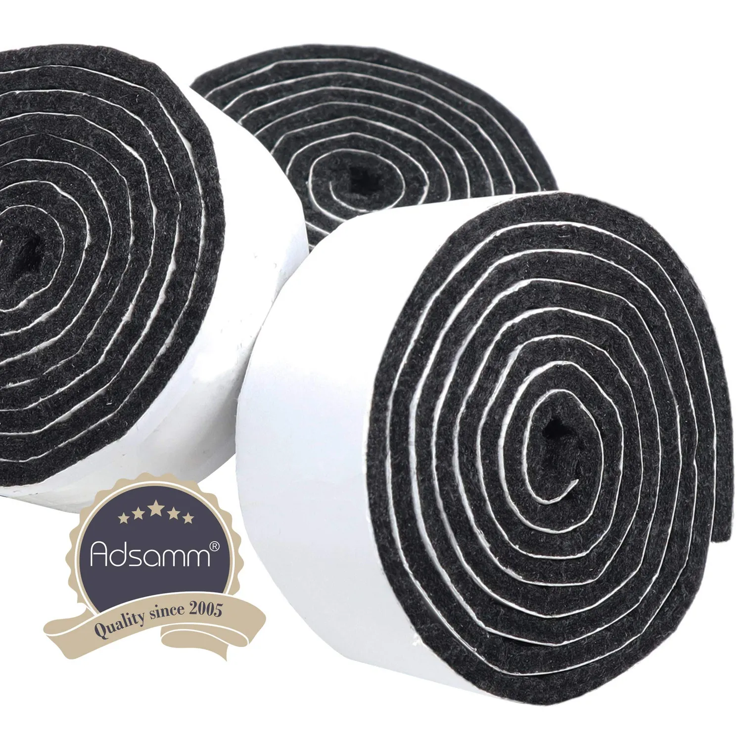 Adsamm nastro feltro autoadesivo nero 29x1000 mm 3 rotoli