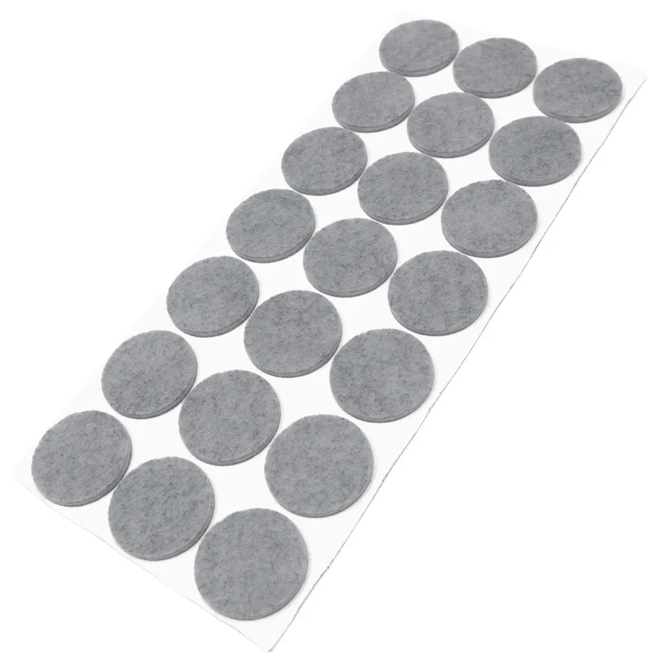 Adsamm Feltrini autoadesivi rotondi 30 mm grigi 21 pezzi