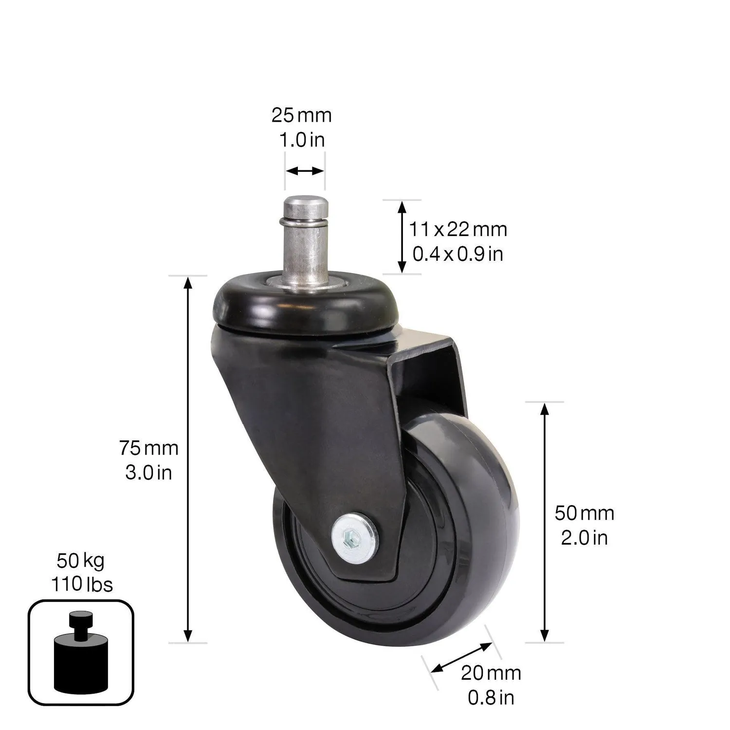 WAGNER 3C 02225261 rotelle Ø 50 mm set 5 pezzi morbide 50 kg