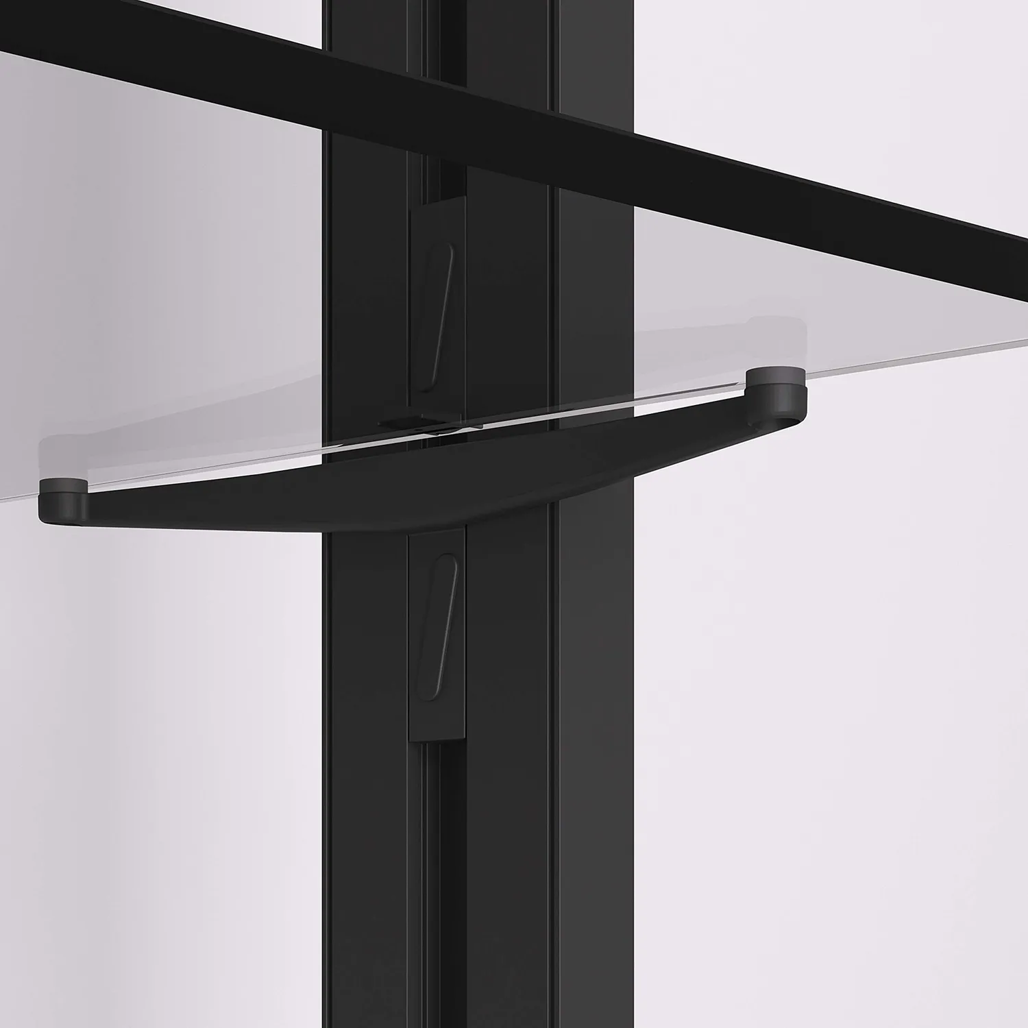 Emuca Zero Set 5 supporti mensole vetro nero testurizzato