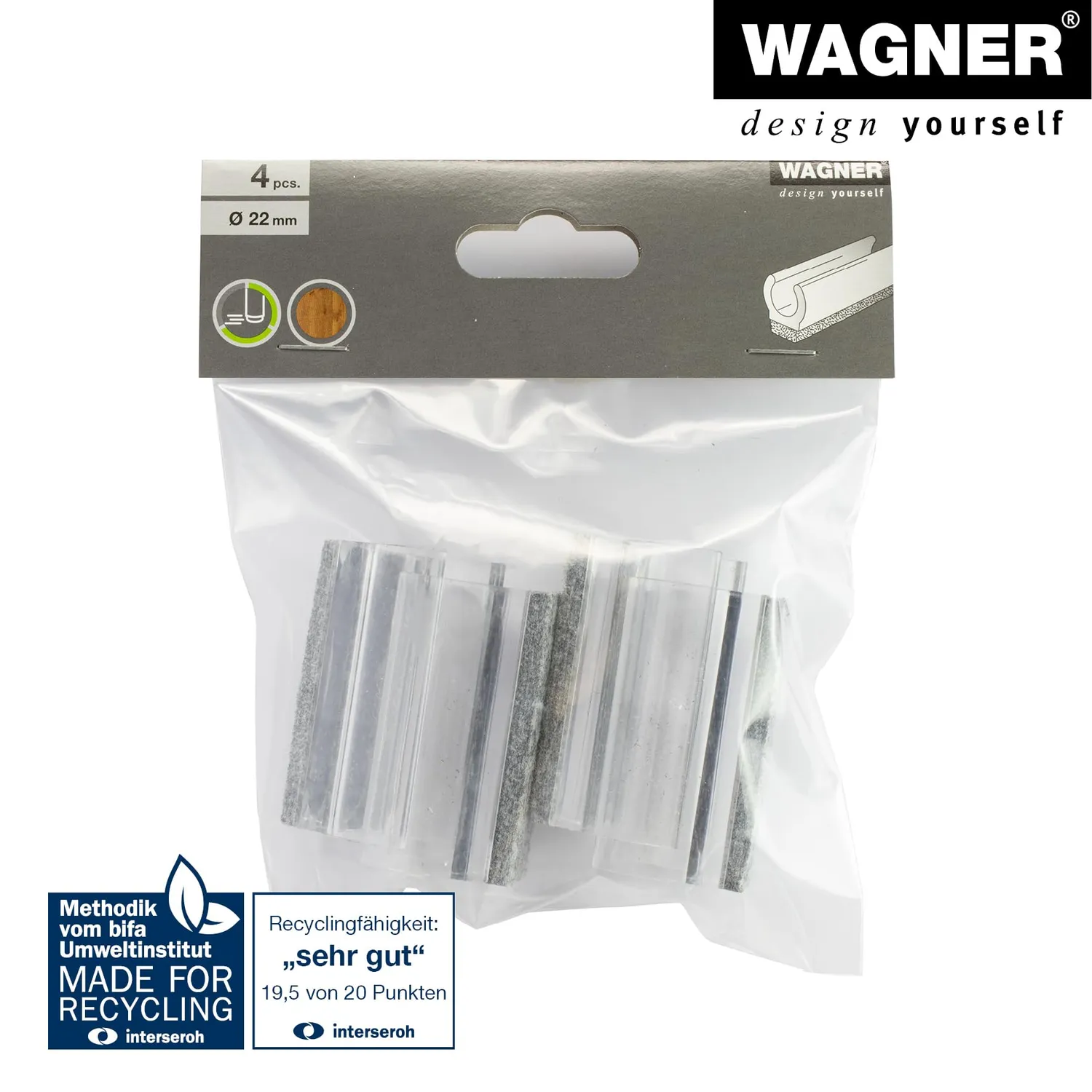 Wagner EH 0693 ghiera tubo rotondo feltro 4 pezzi trasparente