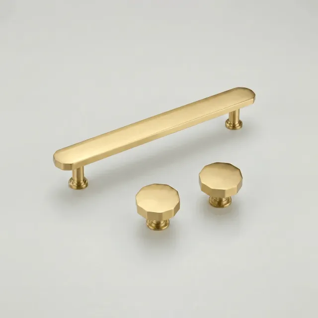 Crofts & Assinder Leamington maniglia art déco ottone