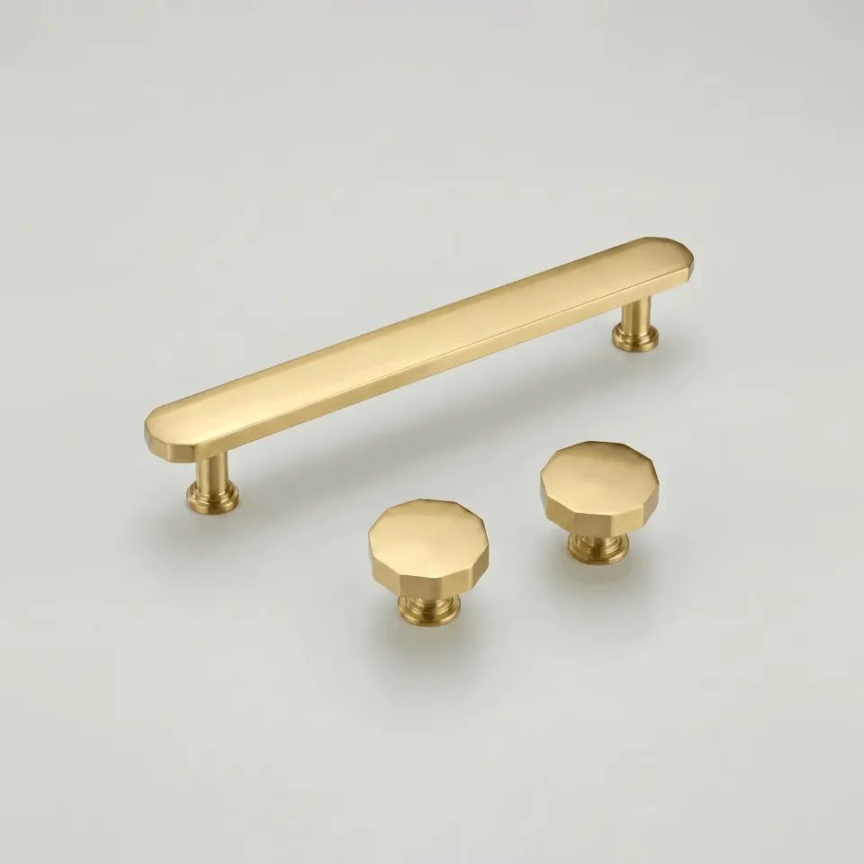 Crofts & Assinder Leamington maniglia art déco ottone