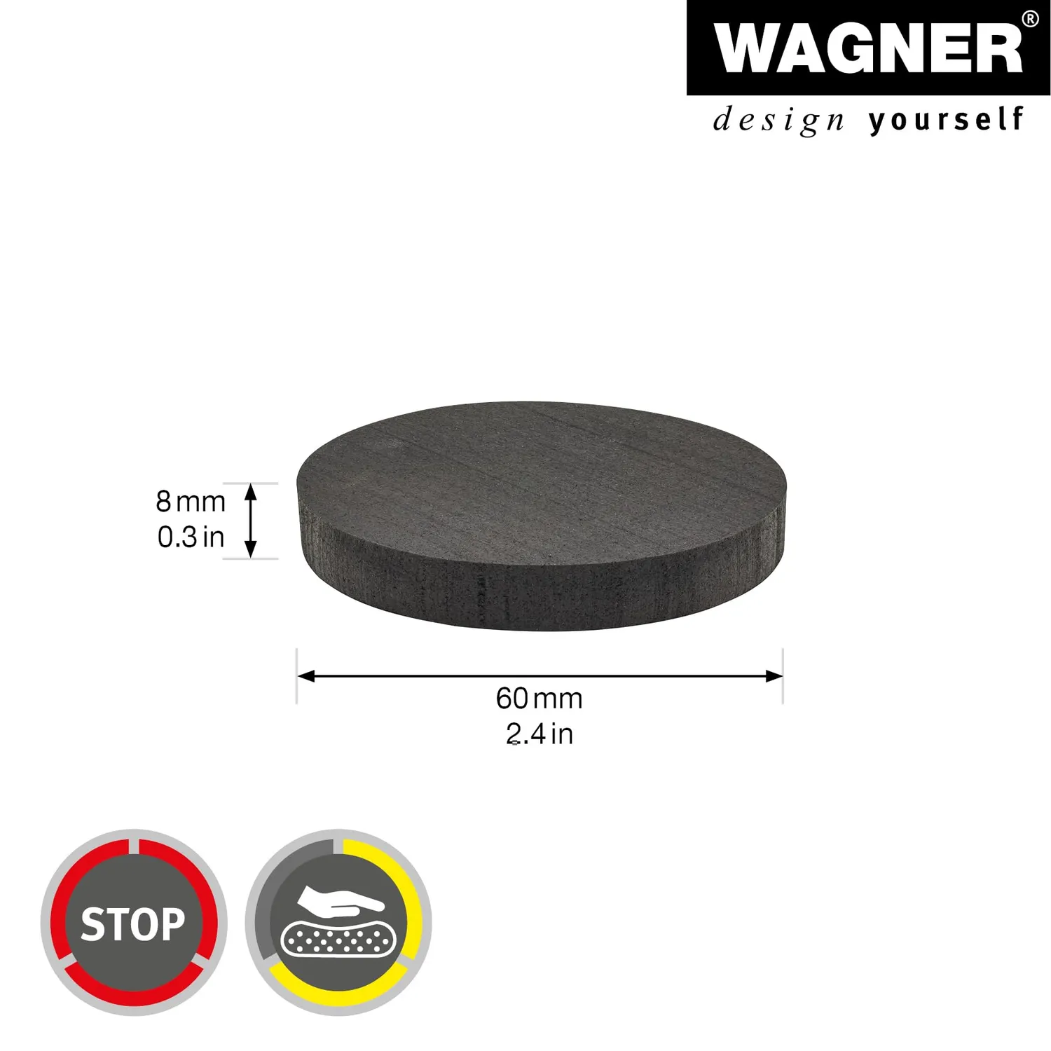 Wagner EH 1960 antivibranti lavatrice neri 2 pezzi elastici
