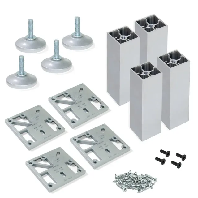 Emuca piedini mobili alluminio 110-120 mm set 4 pezzi