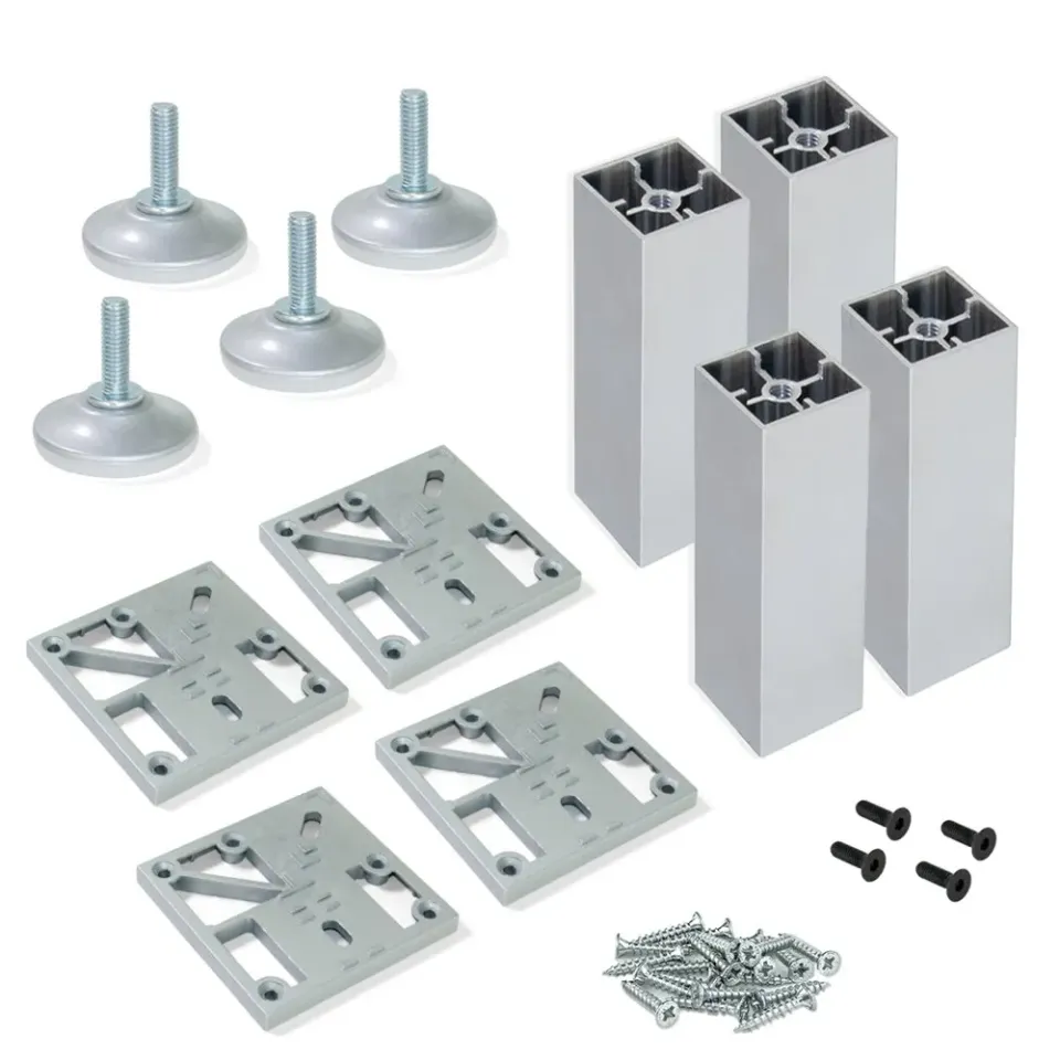 Emuca piedini mobili alluminio 110-120 mm set 4 pezzi