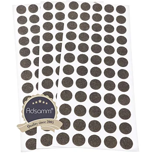 Adsamm feltrini autoadesivi rotondi 14 mm marrone 180 pezzi fini
