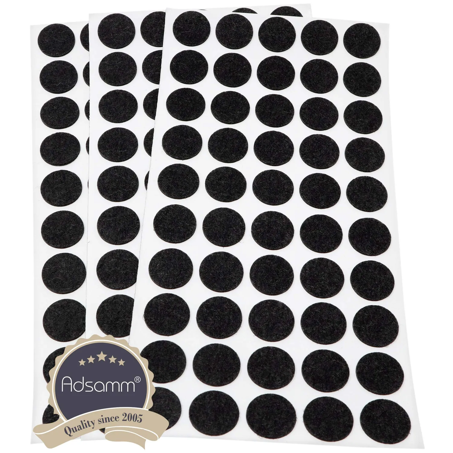 Adsamm feltrini autoadesivi rotondi 20 mm neri 150 pz