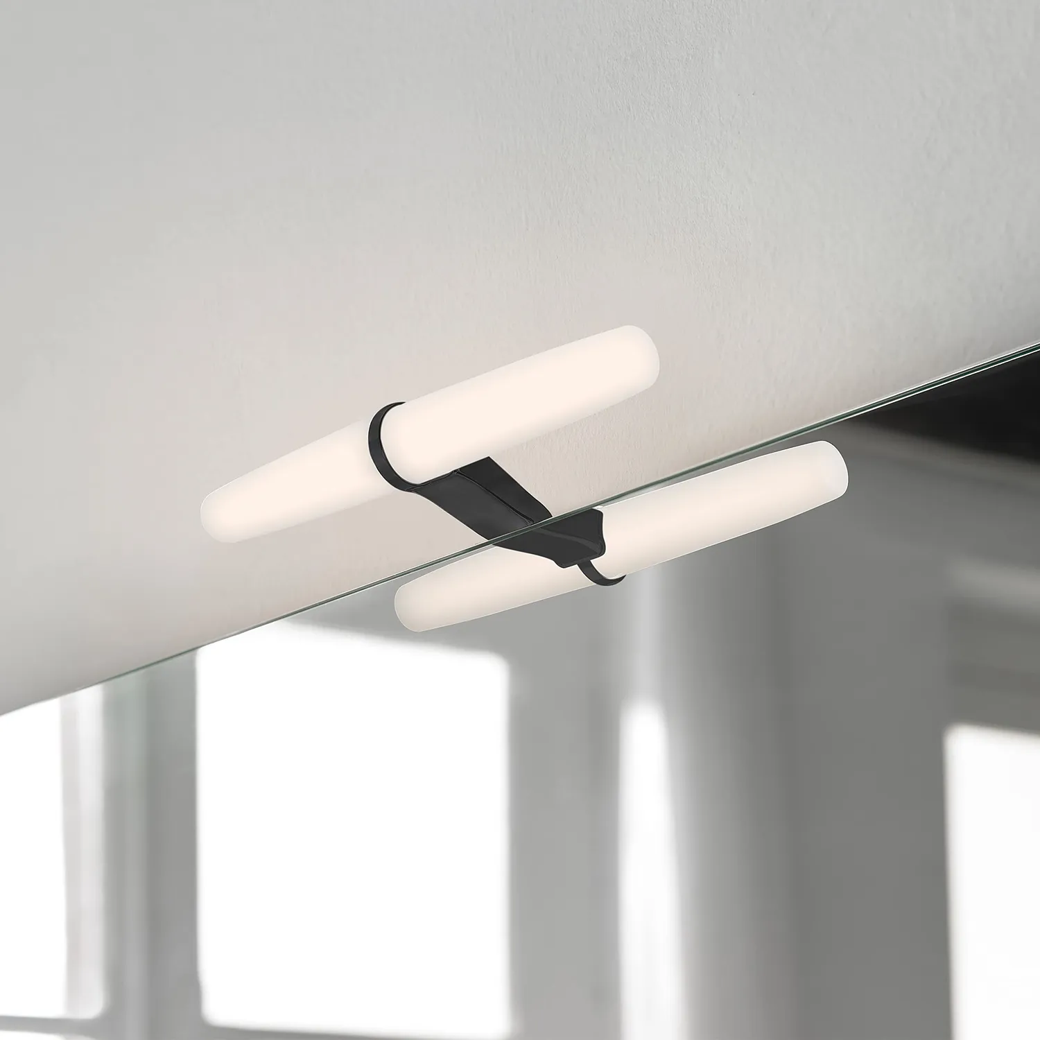 Emuca Faretto LED Specchio Bagno 233mm Nero IP44