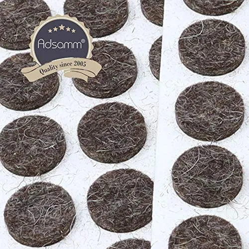 Adsamm feltrini autoadesivi Ø 14 mm marroni 180 pezzi lana