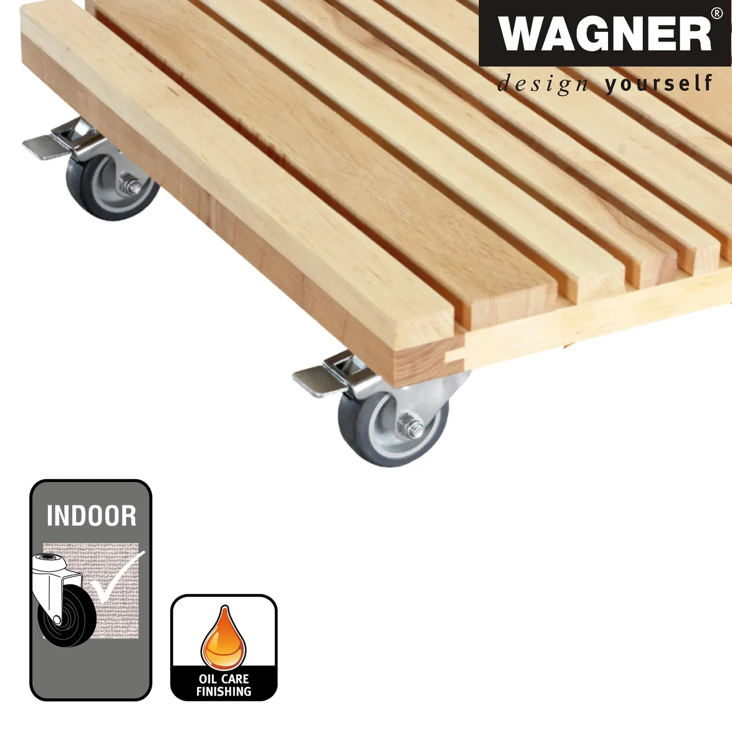 WAGNER Feng Shui carrello piante 40x40 cm ontano 150kg
