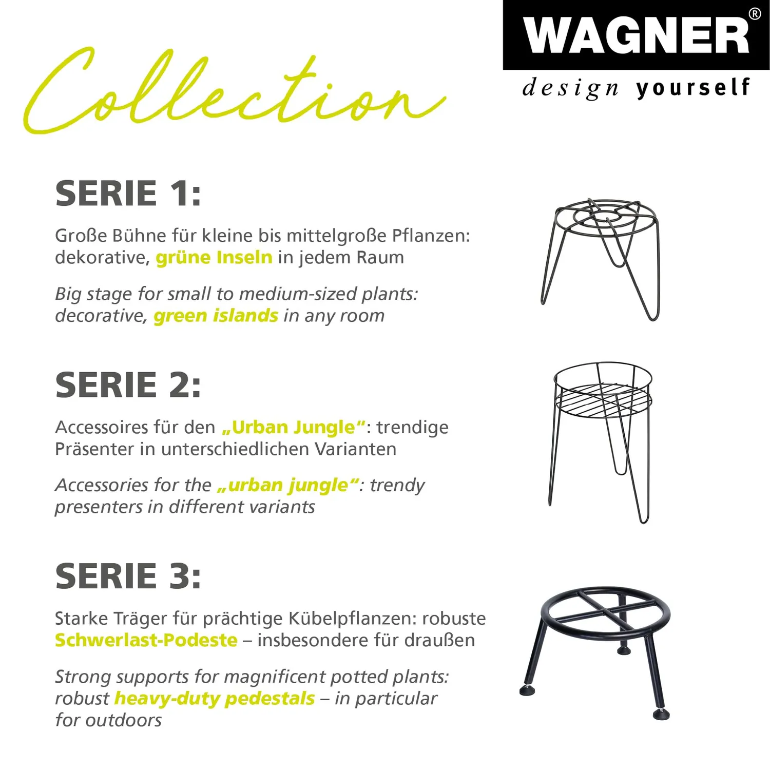 Wagner Retro GH 0680 portavaso acciaio Ø38 nero 25 cm
