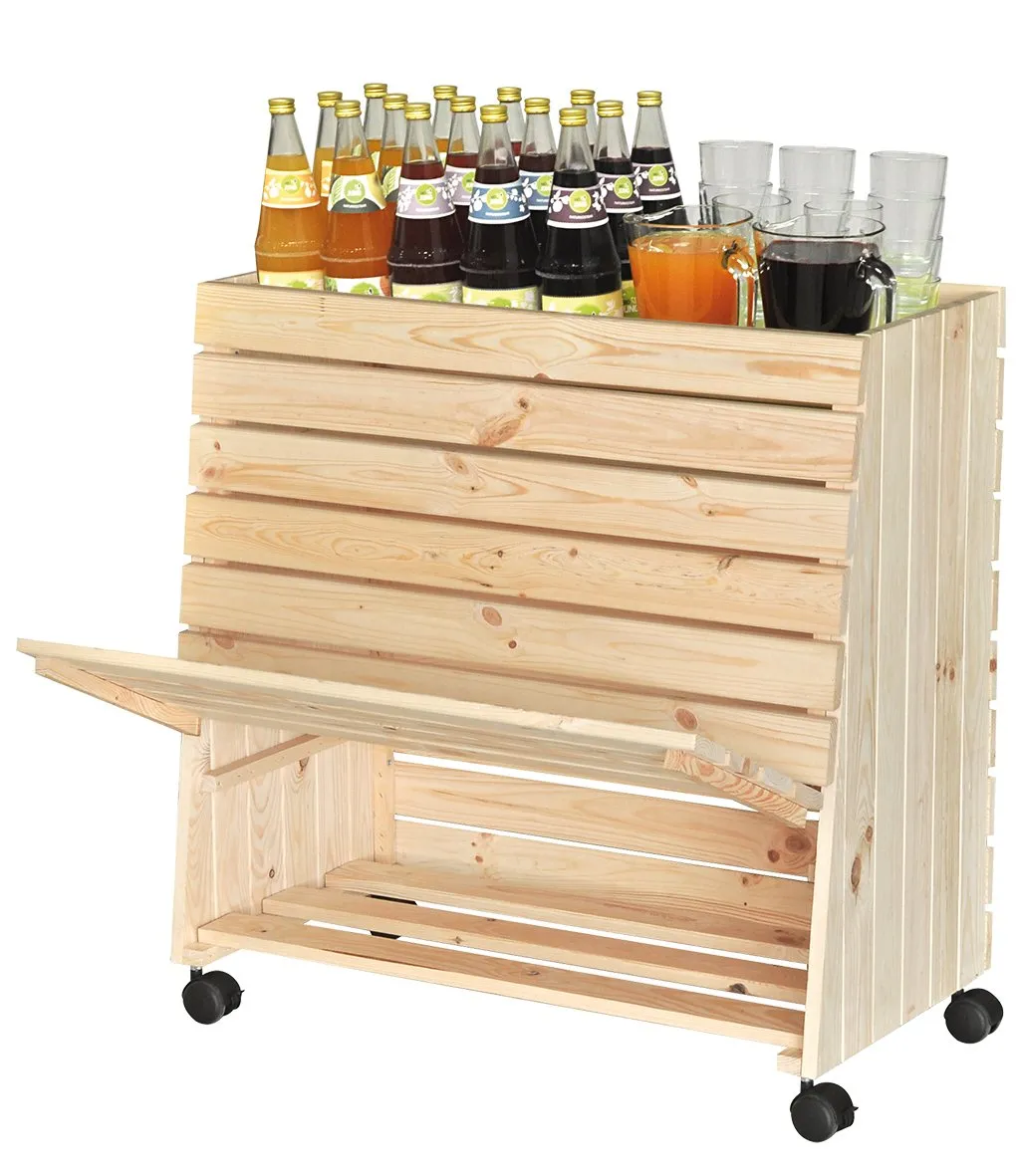 WAGNER GreenBOX L fioriera rialzata legno 79x80x43 cm con ruote