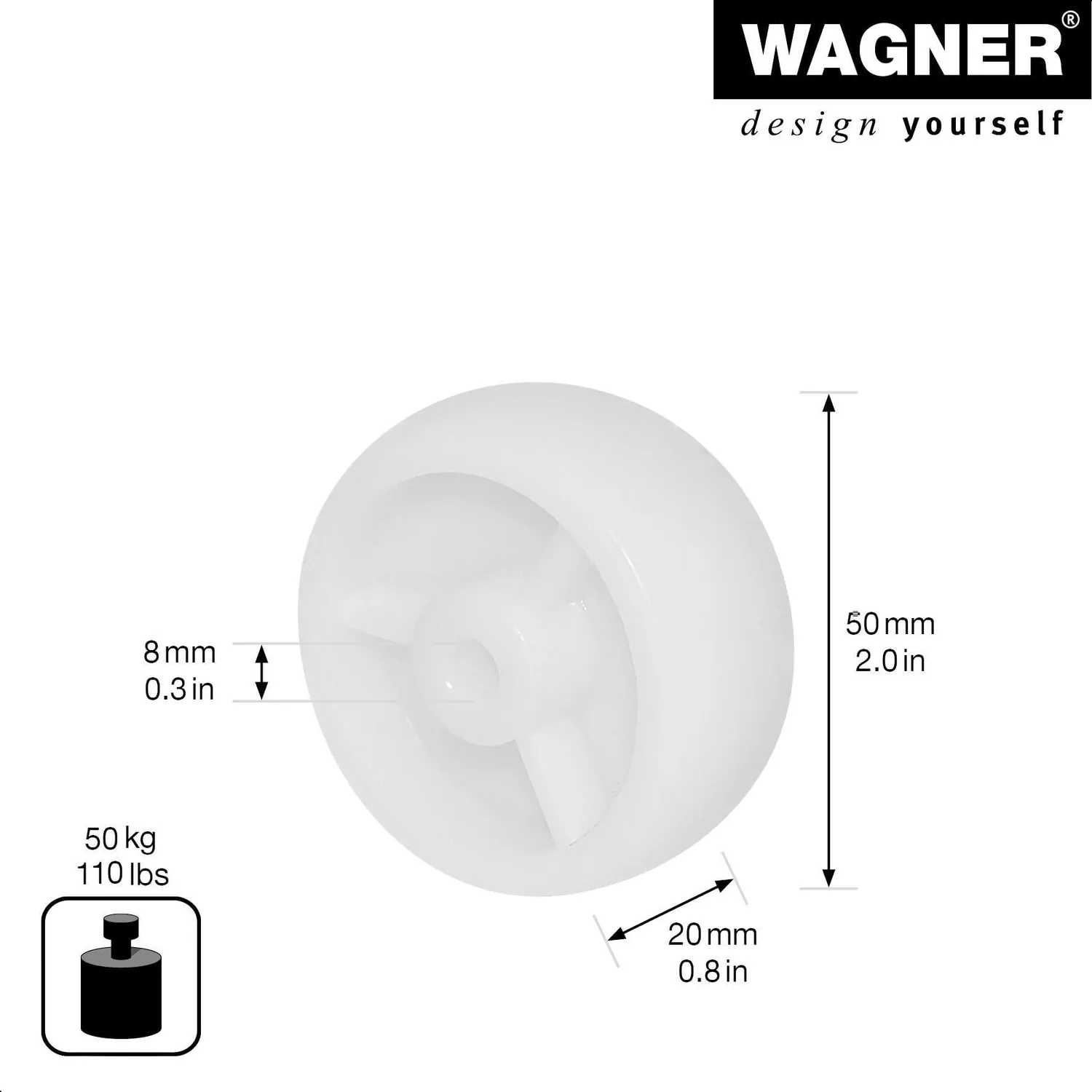Wagner ECO RO 6250 rotella ricambio bianca Ø 50 mm 50 kg