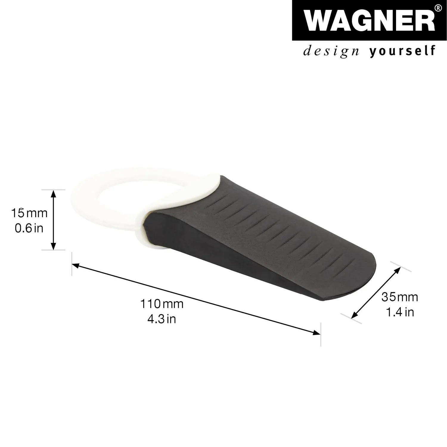 Wagner Cuneo Fermaporta Gomma Gancio Piccolo 110 mm