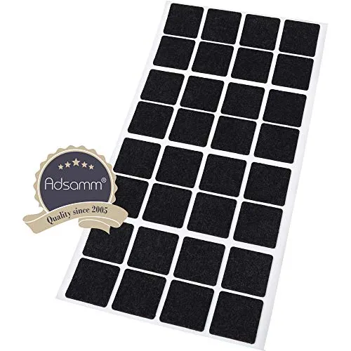 Adsamm ultrasottili feltrini autoadesivi quadrati 25 mm neri 32 pezzi