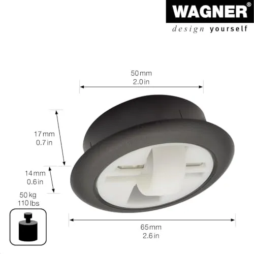 Wagner RO7005 rotella incasso invisibile 27 mm nera