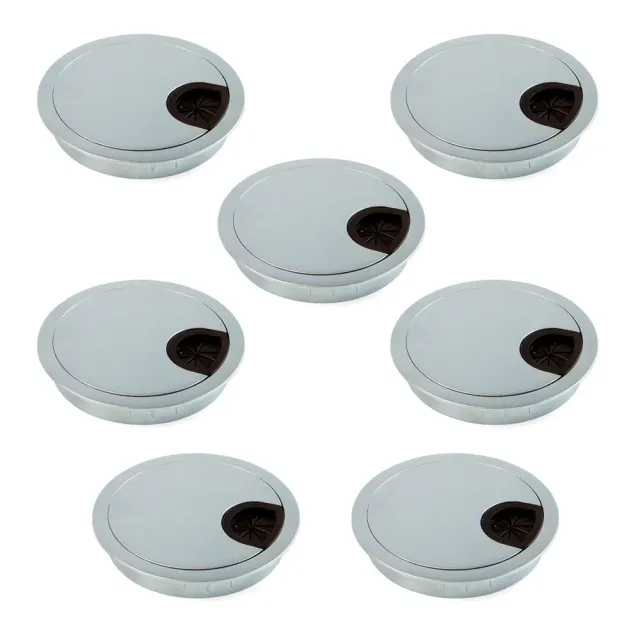 Emuca Passacavo Scrivania 80 mm Cromo Opaco 7 Pz Zama