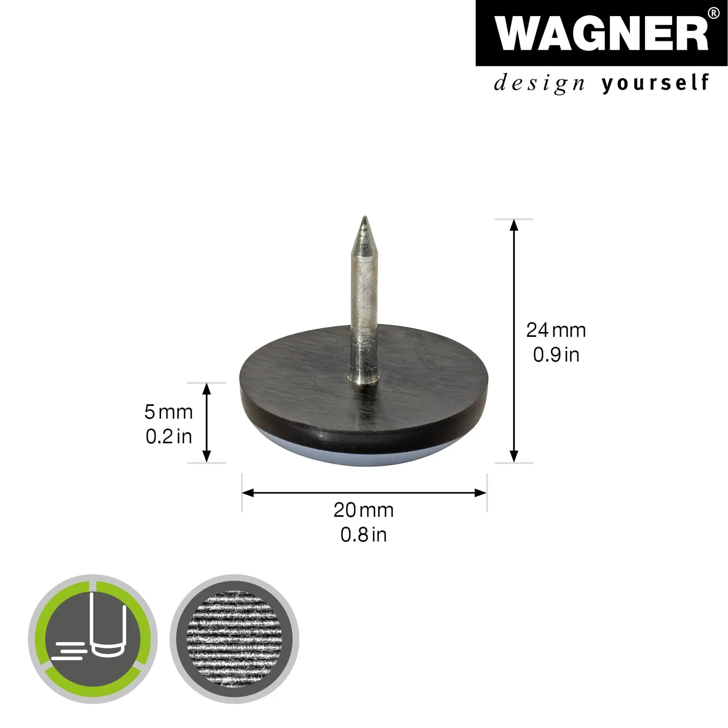 Wagner EH 1820 15182099 pattini PTFE da chiodo 4 pezzi scorrevoli