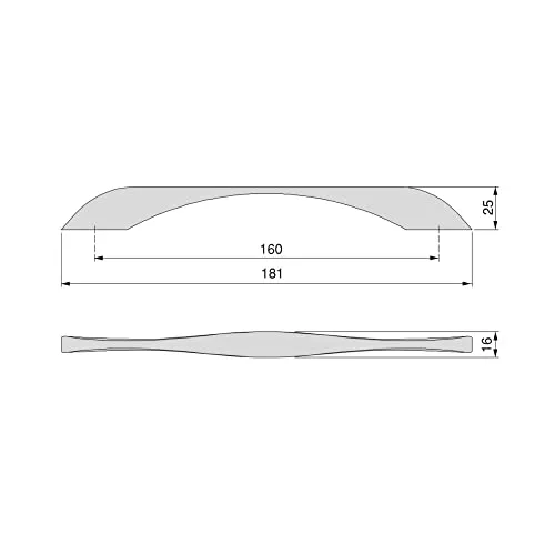 Emuca Varna Maniglia Mobili 160 mm Nero Zama 8 pz