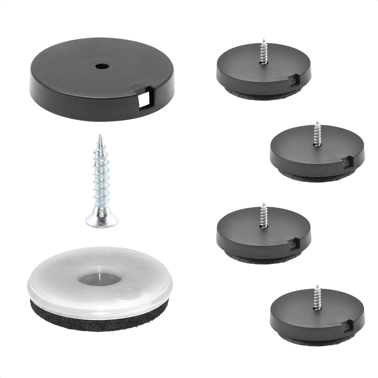 Wagner QuickClick pattini feltro da avvitare Ø25 mm 4 pezzi