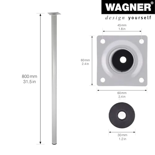 Wagner Classic ST 1280 gamba per mobili 800 mm argento